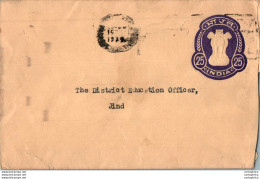 India Postal Stationery Ashoka Tiger 25 To Jind - Cartes Postales