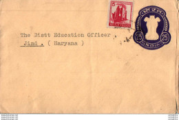 India Postal Stationery Ashoka Tiger 25 To Jind - Ansichtskarten