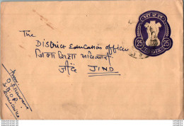 India Postal Stationery Ashoka Tiger 25 To Jind - Cartoline Postali