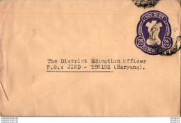 India Postal Stationery Ashoka Tiger 25 To Jind Haryana - Postcards