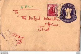 India Postal Stationery Ashoka Tiger 25 To Jind - Postcards