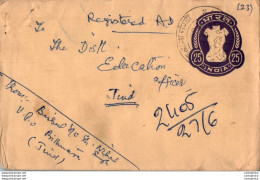 India Postal Stationery Ashoka Tiger 25 To Jind Music - Postkaarten