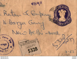 India Postal Stationery Ashoka Tiger 25 To New Delhi - Postcards