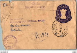 India Postal Stationery Ashoka Tiger 25 To Patiala Gandhi Music - Postales