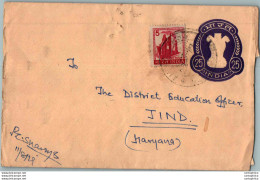 India Postal Stationery Ashoka Tiger 25 To Jind - Postcards