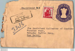 India Postal Stationery Ashoka Tiger 25 To New Delhi Gandhi - Postcards