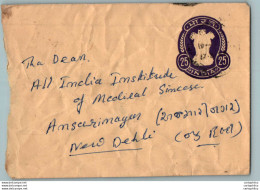 India Postal Stationery Ashoka Tiger 25 To New Delhi - Postales