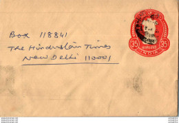 India Postal Stationery Ashoka Tiger 35 To New Delhi - Postcards