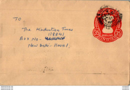 India Postal Stationery Ashoka Tiger 35 To New Delhi - Postcards