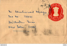 India Postal Stationery Ashoka Tiger 35 To New Delhi - Ansichtskarten