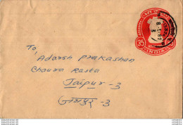 India Postal Stationery Ashoka Tiger 35 To Jaipur - Postales