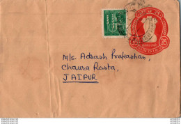 India Postal Stationery Ashoka Tiger 35 To Jaipur - Cartes Postales