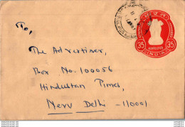 India Postal Stationery Ashoka Tiger 35 To New Delhi - Cartes Postales