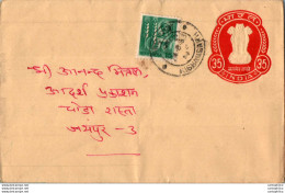 India Postal Stationery Ashoka Tiger 35 Kishangarh Cds - Postcards