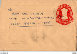 India Postal Stationery Ashoka Tiger 35 To New Delhi - Cartoline Postali