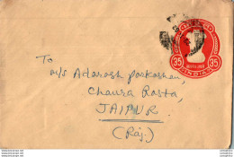 India Postal Stationery Ashoka Tiger 35 To Jaipur - Postcards