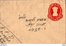 India Postal Stationery Ashoka Tiger 35 - Ansichtskarten