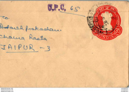 India Postal Stationery Ashoka Tiger 35 To Jaipur - Postcards