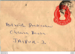 India Postal Stationery Ashoka Tiger 35 To Jaipur - Cartes Postales