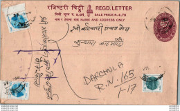 Nepal Postal Stationery Flowers 50p - Nepal