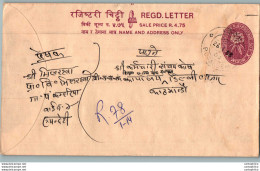 Nepal Postal Stationery Flowers 50p Rupandehi Cds - Nepal