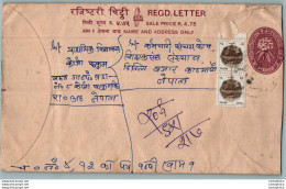 Nepal Postal Stationery Flowers 50p - Nepal