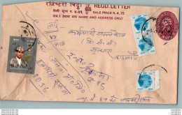 Nepal Postal Stationery Flowers 50p - Nepal