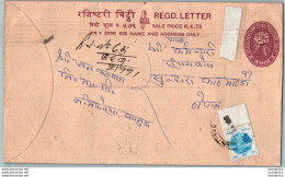 Nepal Postal Stationery Flowers 50p - Népal