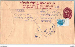 Nepal Postal Stationery Flowers 50p - Nepal