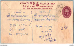 Nepal Postal Stationery Flowers 50p - Népal