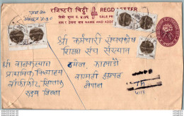 Nepal Postal Stationery Flowers 50p - Nepal