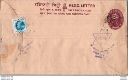 Nepal Postal Stationery Flowers 50p - Nepal