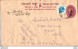 Nepal Postal Stationery Flowers 50p - Nepal