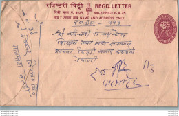 Nepal Postal Stationery Flowers 50p - Nepal