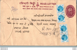 Nepal Postal Stationery Flowers 50p - Népal