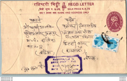 Nepal Postal Stationery Flowers 50p - Nepal