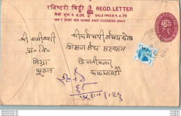 Nepal Postal Stationery Flowers 50p - Népal