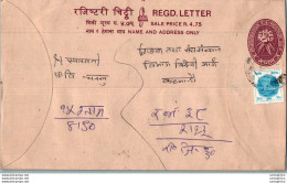 Nepal Postal Stationery Flowers 50p - Népal