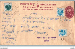 Nepal Postal Stationery Flowers 50p - Népal