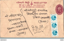 Nepal Postal Stationery Flowers 50p - Nepal