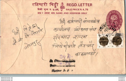 Nepal Postal Stationery Flowers 50p - Népal