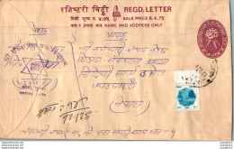 Nepal Postal Stationery Flowers 50p - Nepal