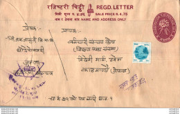 Nepal Postal Stationery Flowers 50p - Nepal