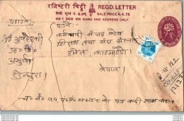 Nepal Postal Stationery Flowers 50p - Népal