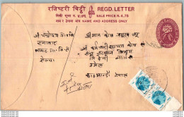 Nepal Postal Stationery Flowers 50p - Nepal