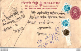 Nepal Postal Stationery Flowers 50p - Nepal