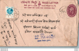 Nepal Postal Stationery Flowers 50p - Nepal