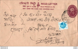 Nepal Postal Stationery Flowers 50p - Nepal