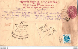 Nepal Postal Stationery Flowers 50p - Nepal