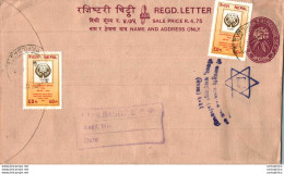 Nepal Postal Stationery Flowers 50p - Nepal